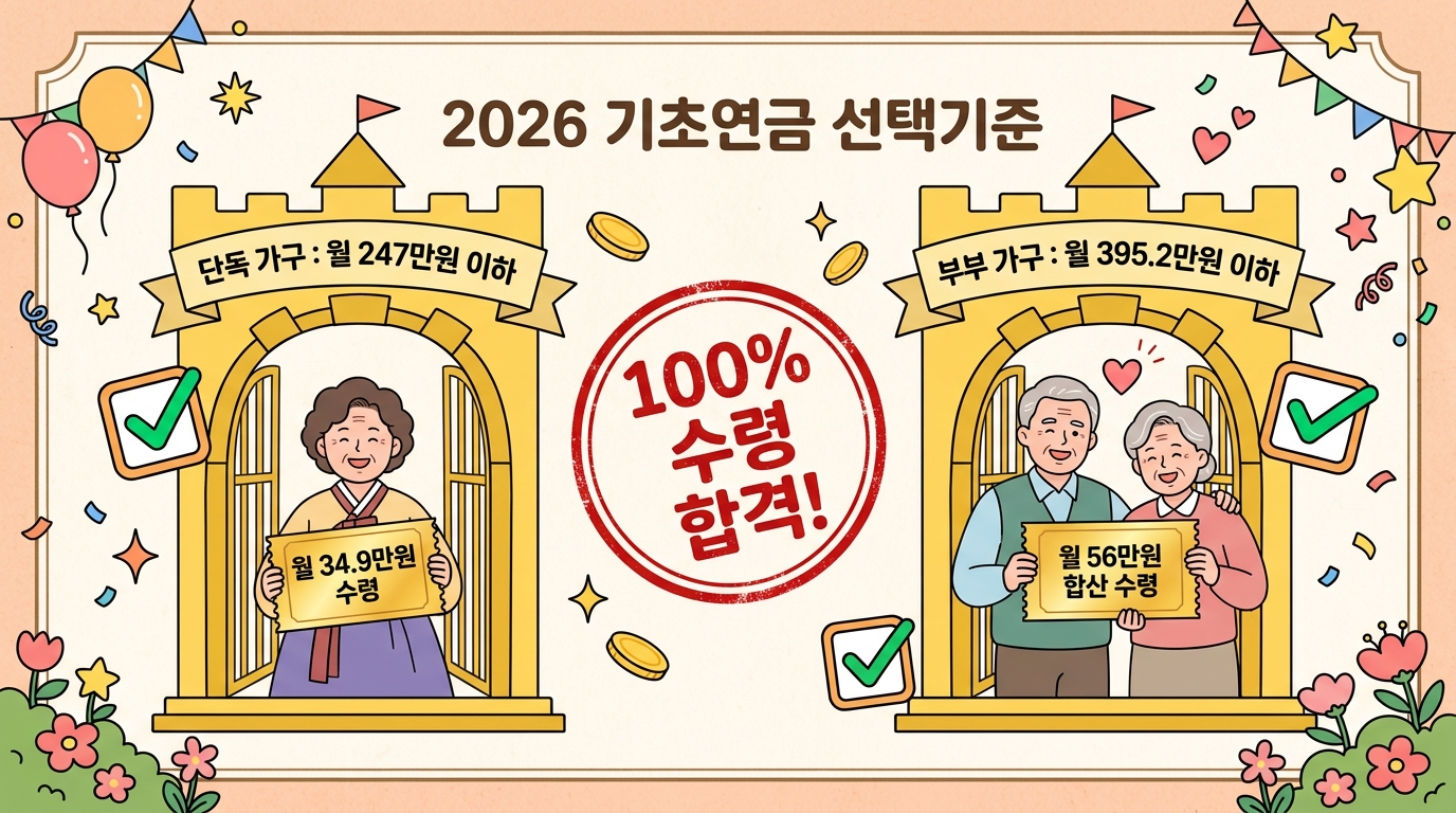 2026 기초연금 선정기준액 인포그래픽